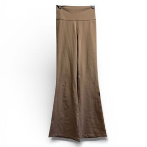 Adidas All Me Flare Leggings Chalky Brown High Rise Training Pants NWT M